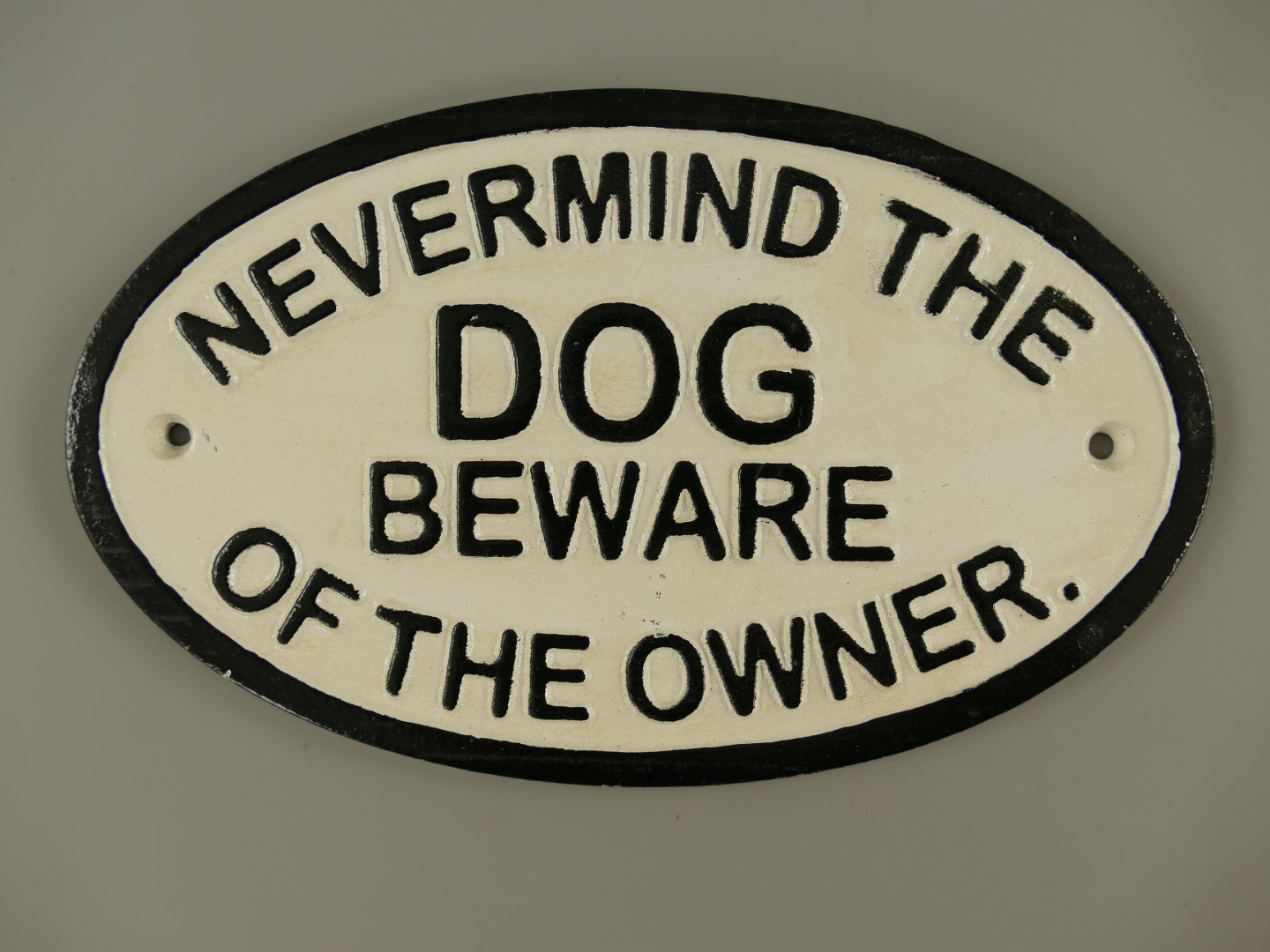 Schild Eisen DOG BEWARE L.21x13cm