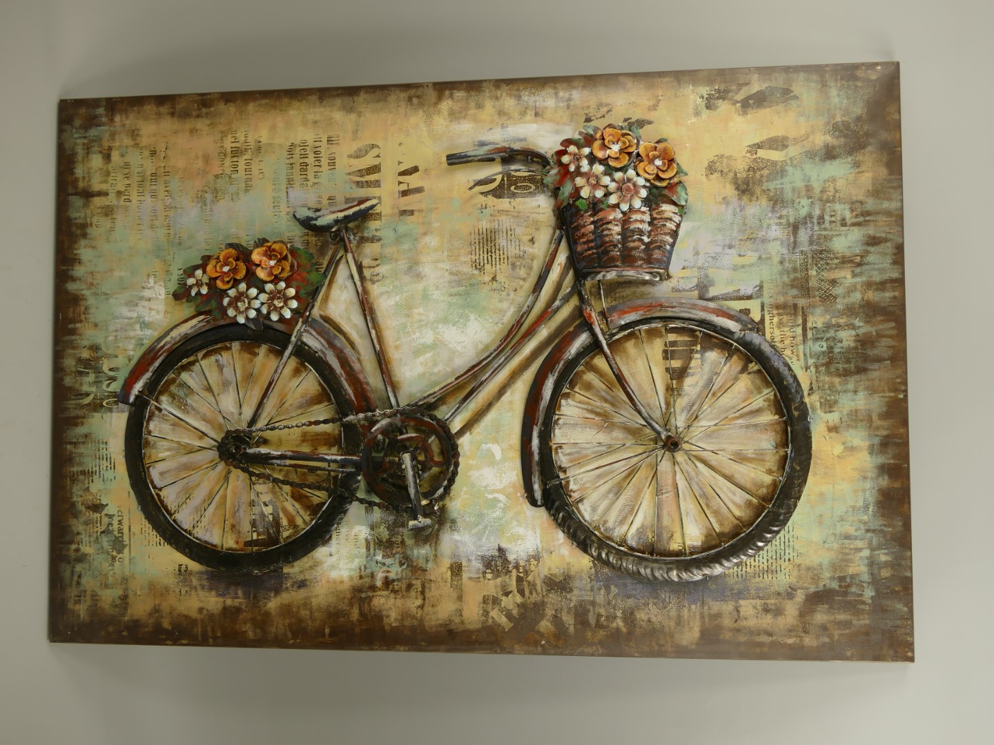 (*)Metallbild (3D) Eisen Fahrrad L.120x80cm