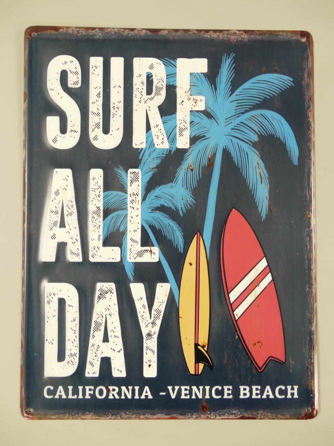 Wandschild(Gestanzt) Surf all Day H.40x30cm