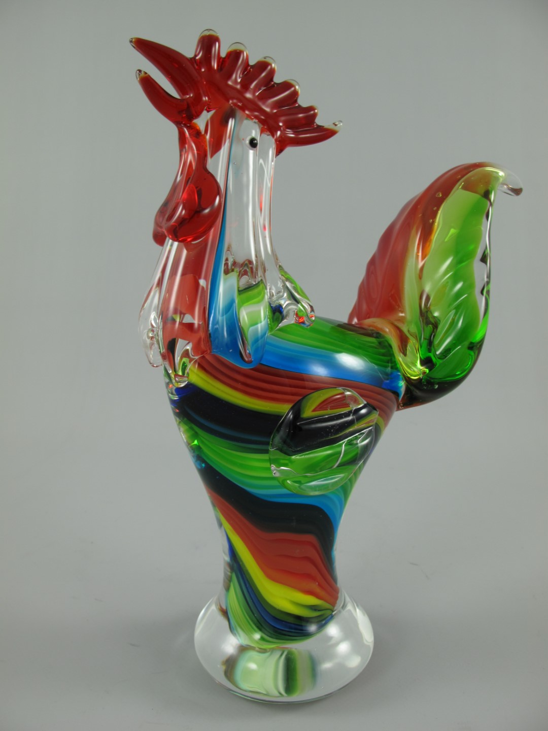 Glasfigur HAHN farbe H.28x22cm