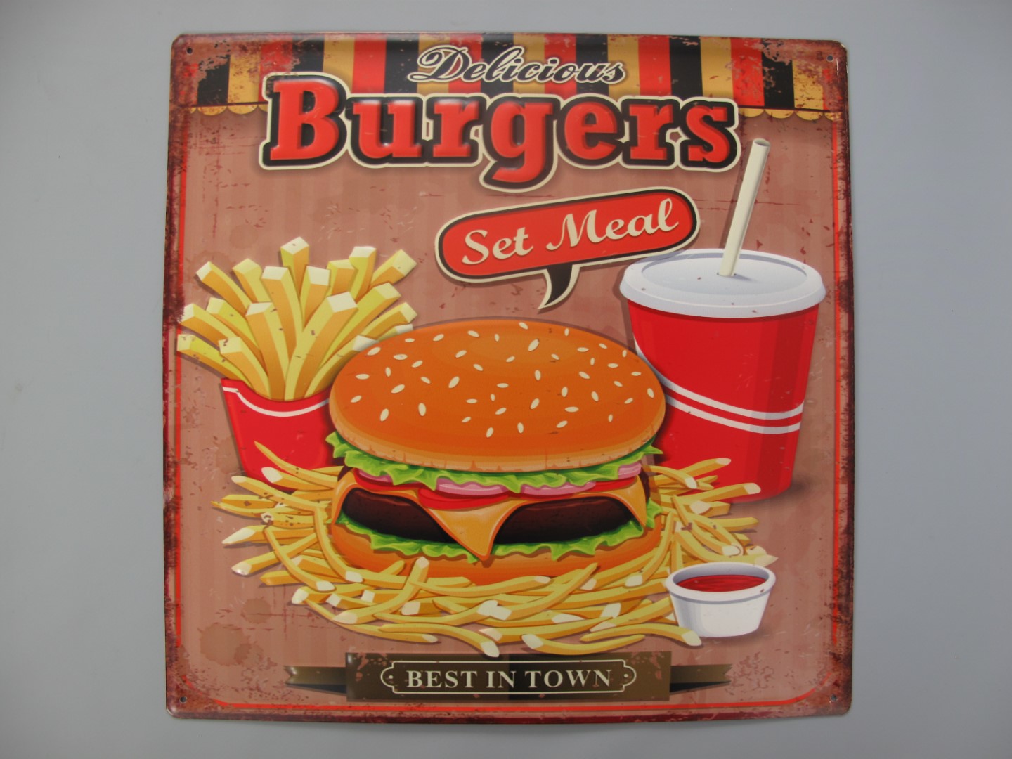 Wandschild Eisen Burgers H.38x38cm