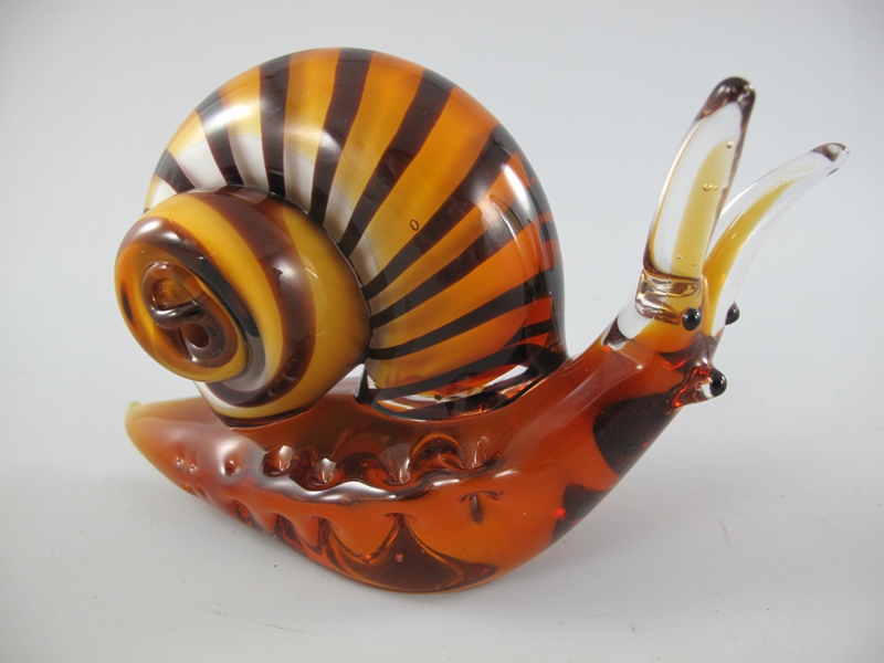 Glasfigur Schnecke farbe L.18x10cm