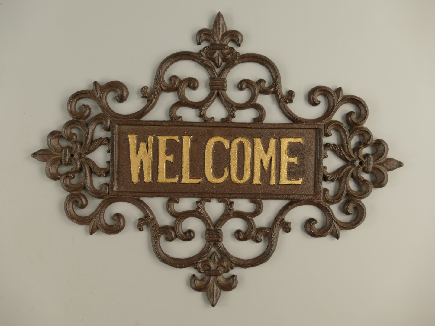 Wandschild Eisen Welcome L.40x32cm P/St.