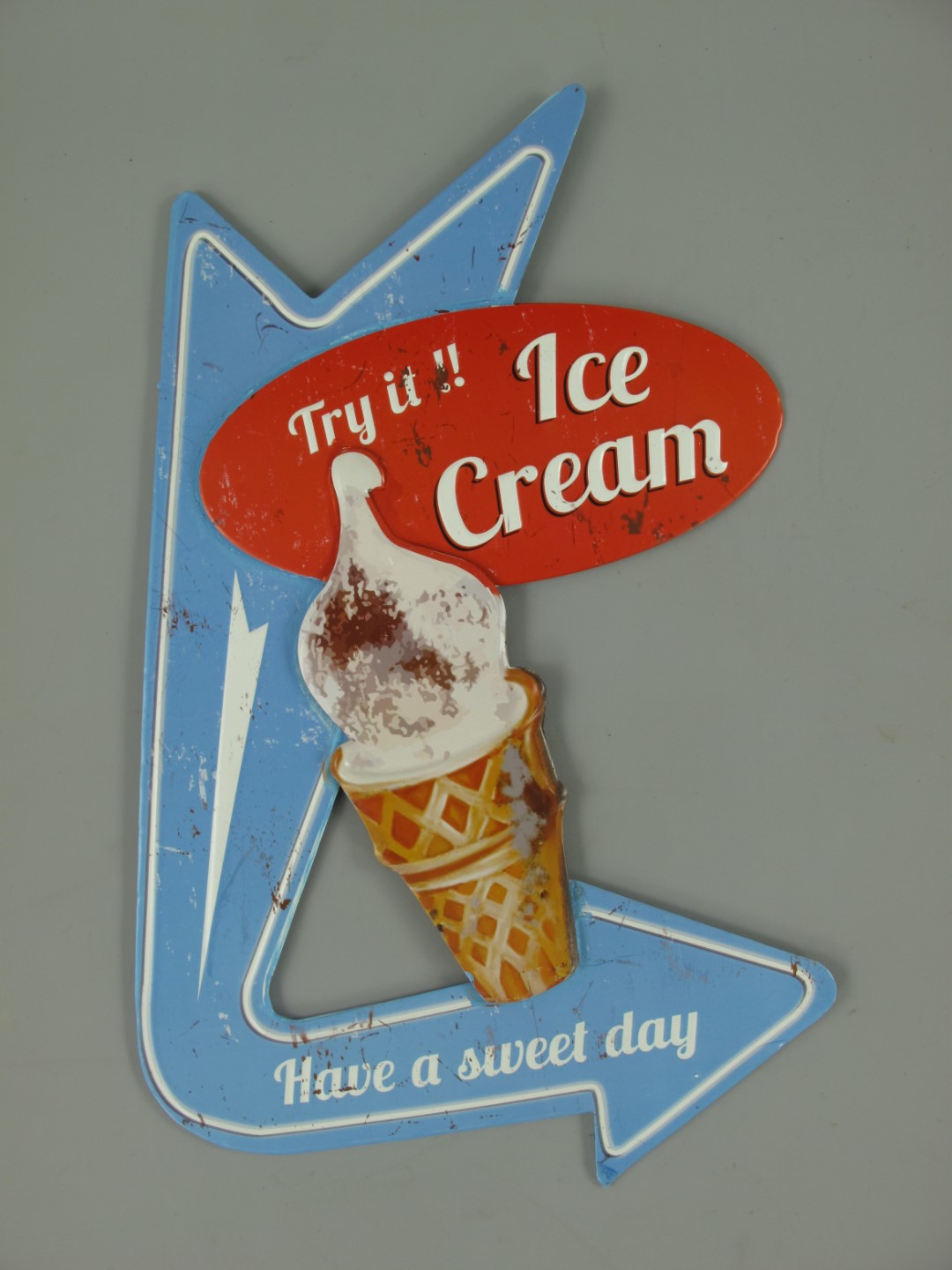 Wandschild(Gestanzt) Eisen Ice Cream H.45x28cm