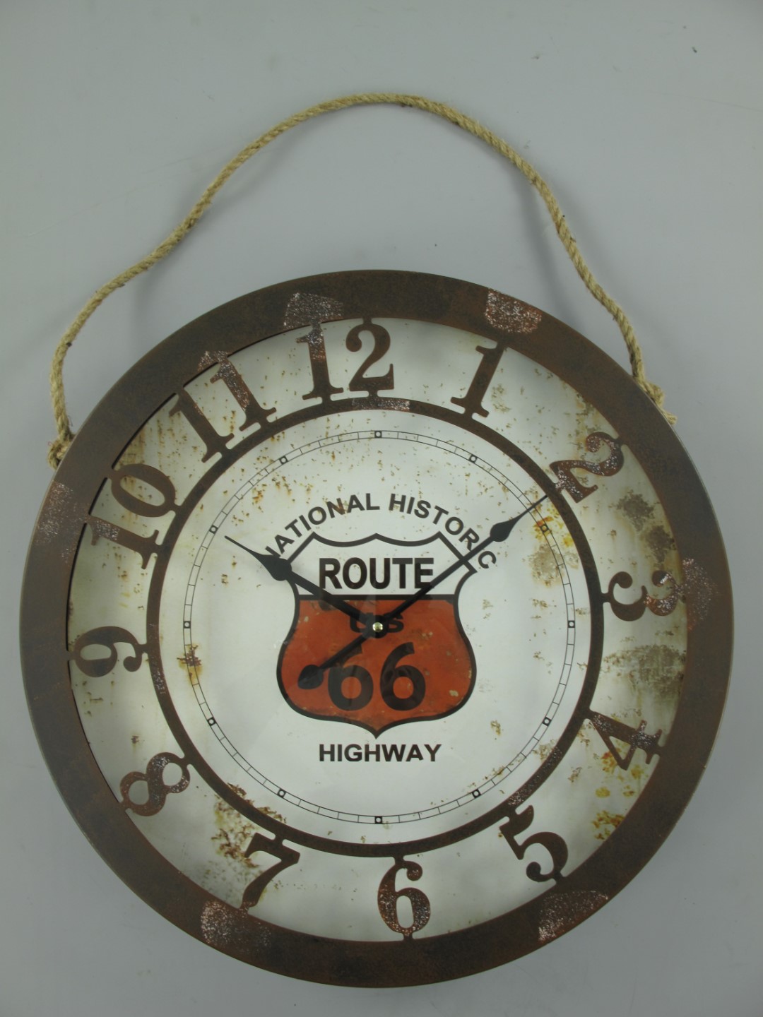 Wanduhr Route*66(Batterie) Eisen D.50cm