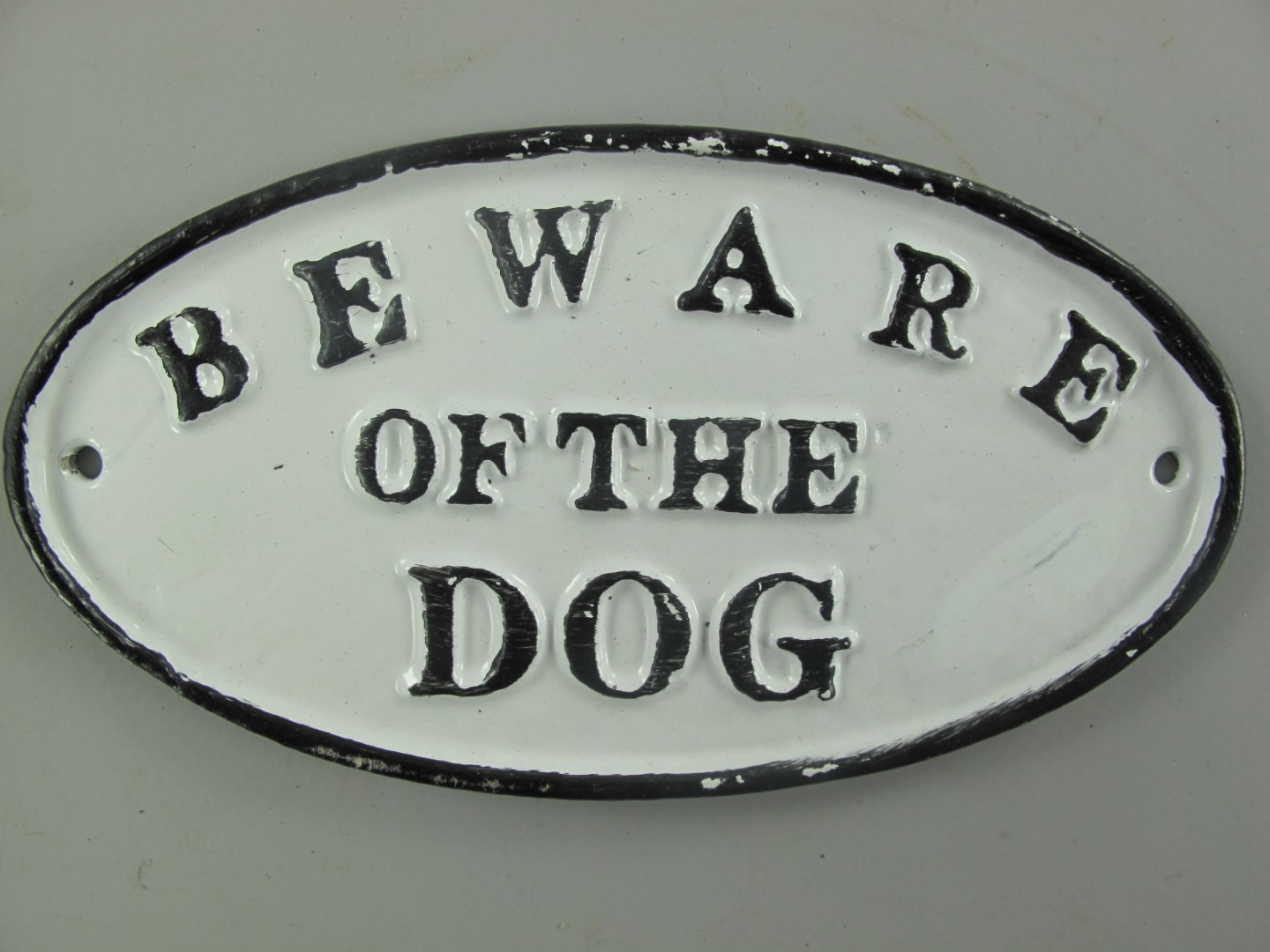 Schild Eisen Beware of Dog L.15x8cm P/St.