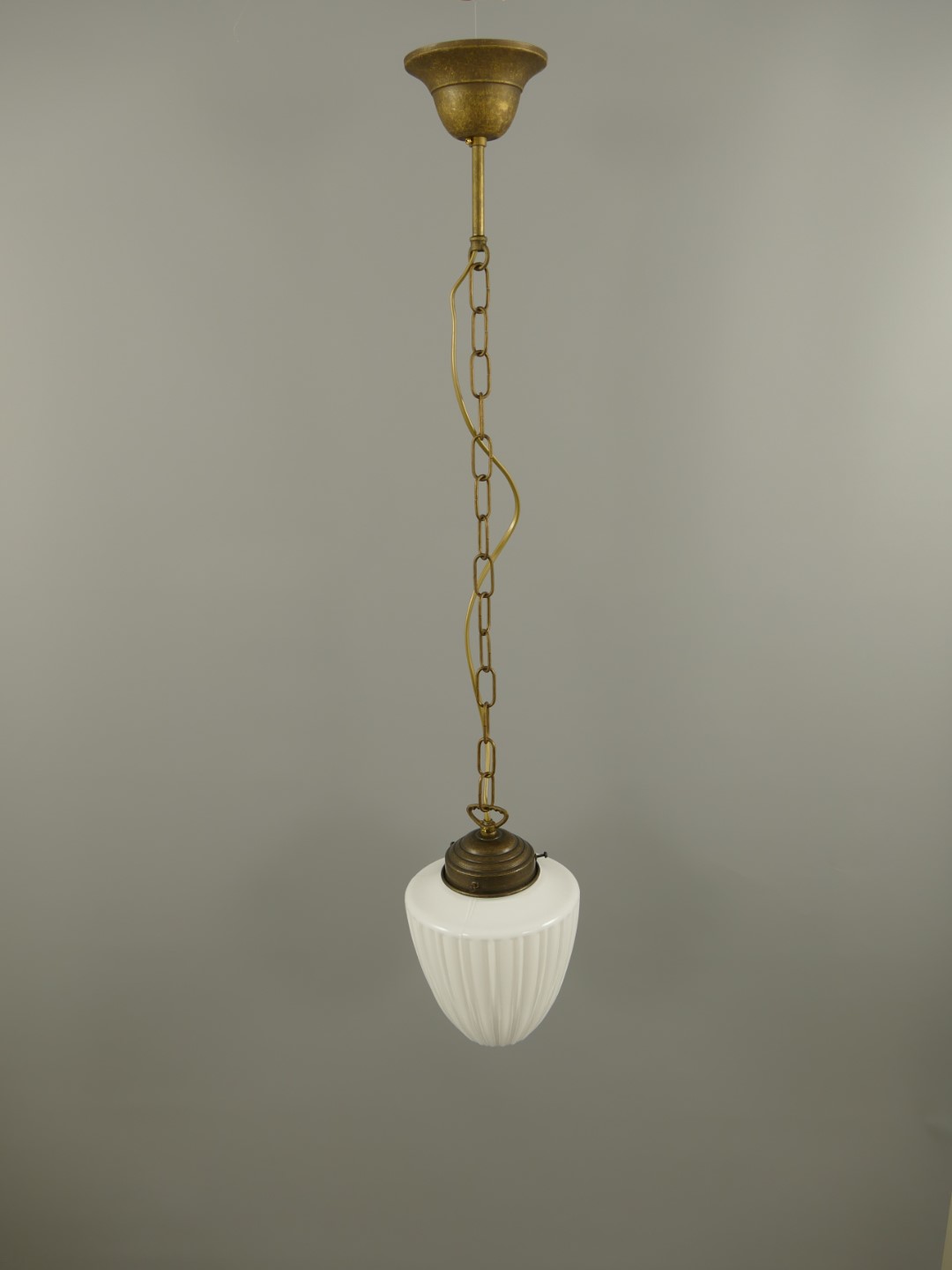 Schirm/Lampe Messing brün.(111.151-2B) H.80cm