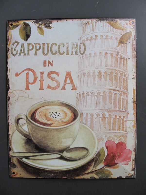 Wandschild Eisen Cappuccino in Pisa H.25x20cm