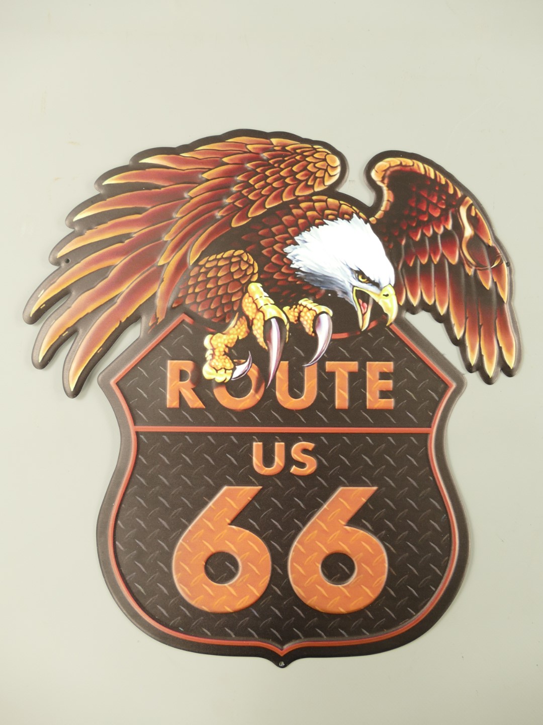 Wandschild(Gestanzt) Route 66 Adler H.40cm