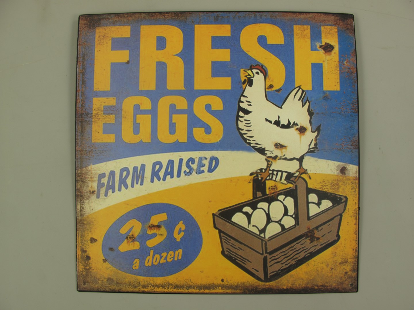 Wandschild Eisen Fresh Eggs H.30x30cm