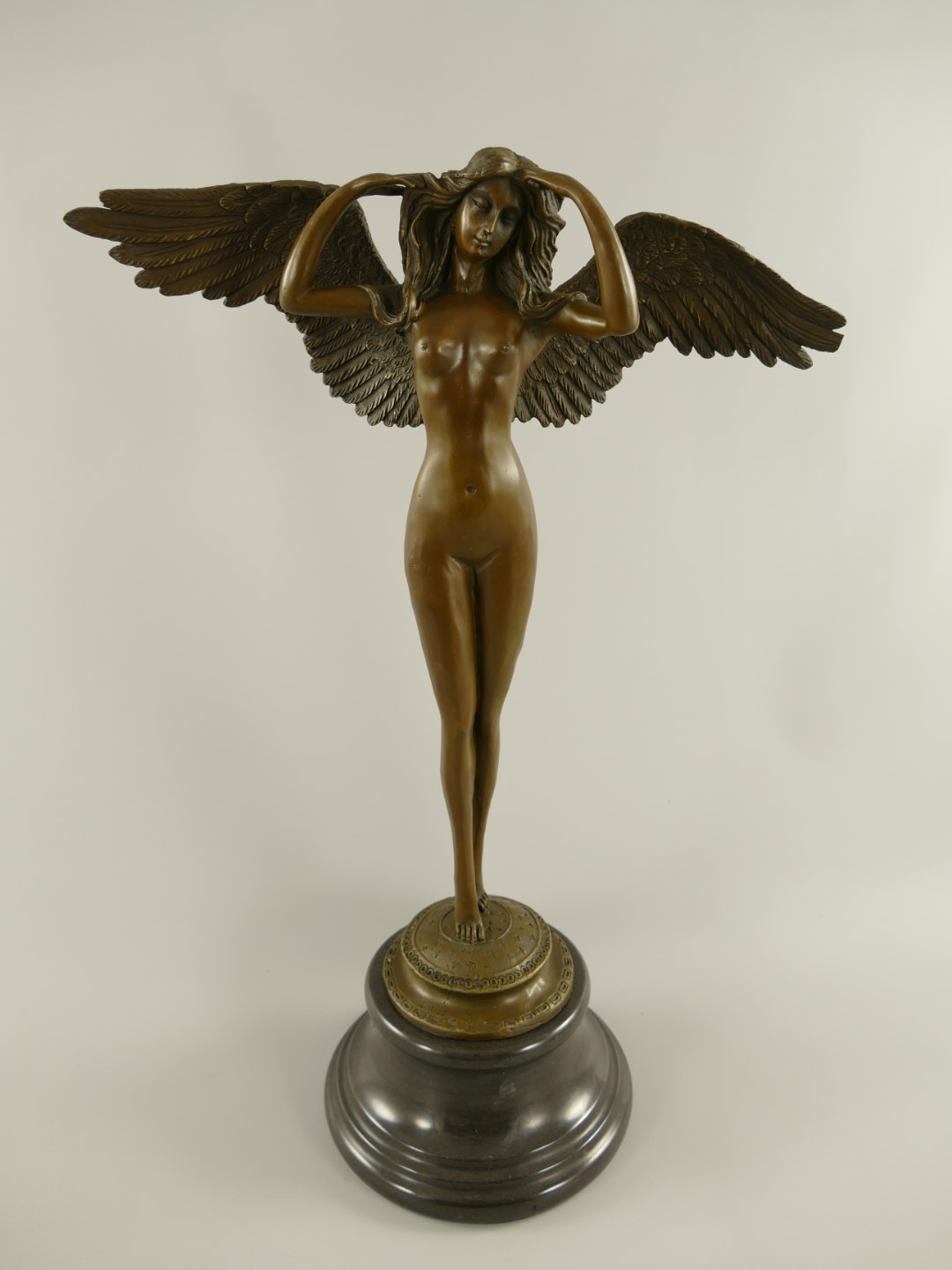 Figur Bronze Frau mit Flügel H.57x38cm