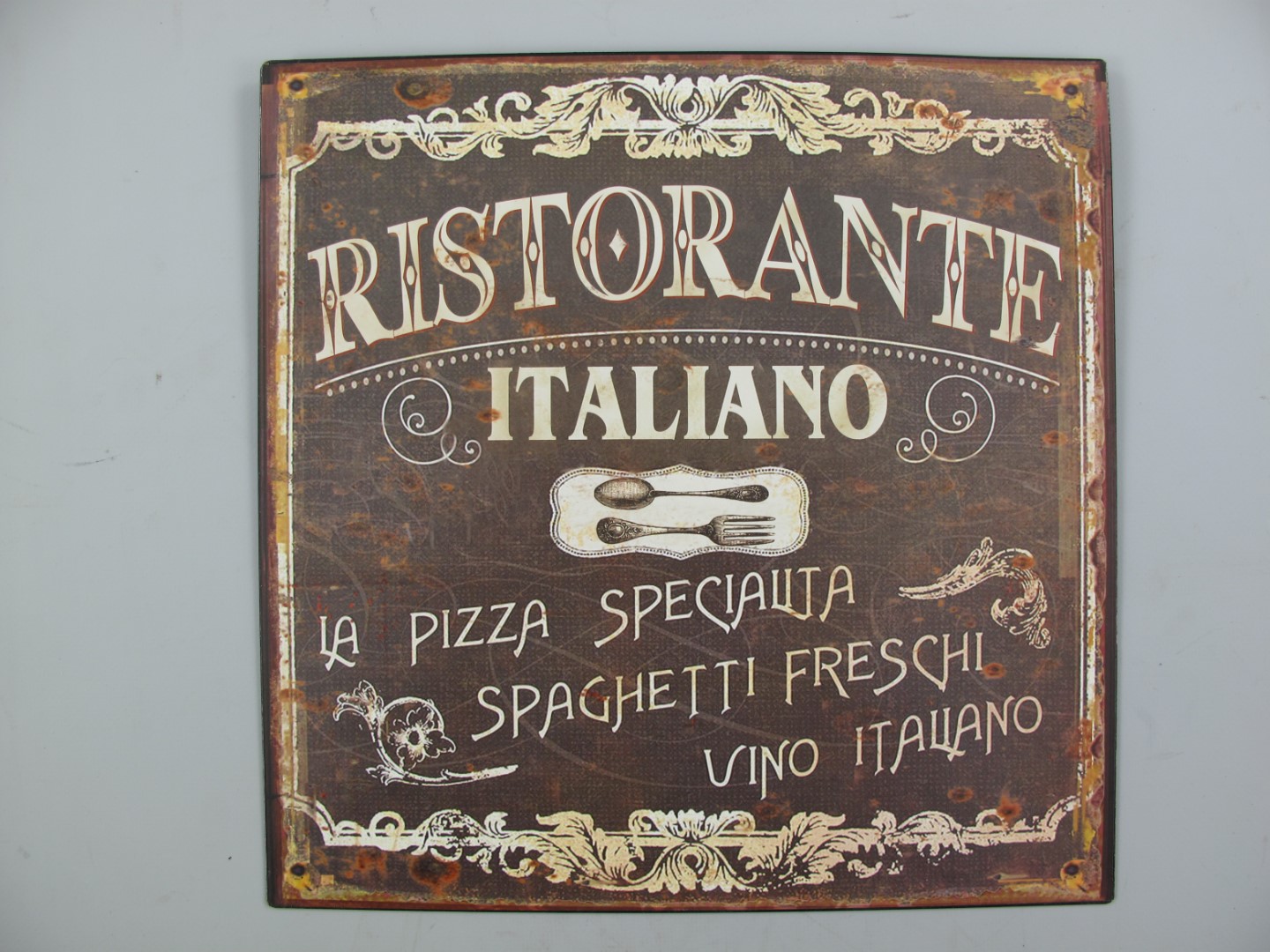 Wandschild Eisen Ristorante Italiano H.30x30cm