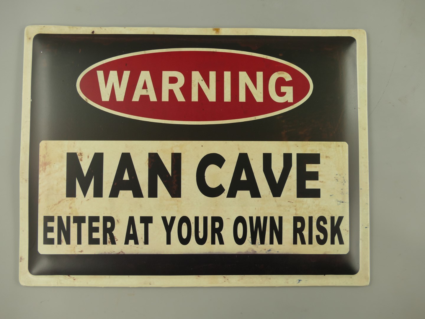 Wandschild(Gestanzt) Warning Man Cave H.30x40cm