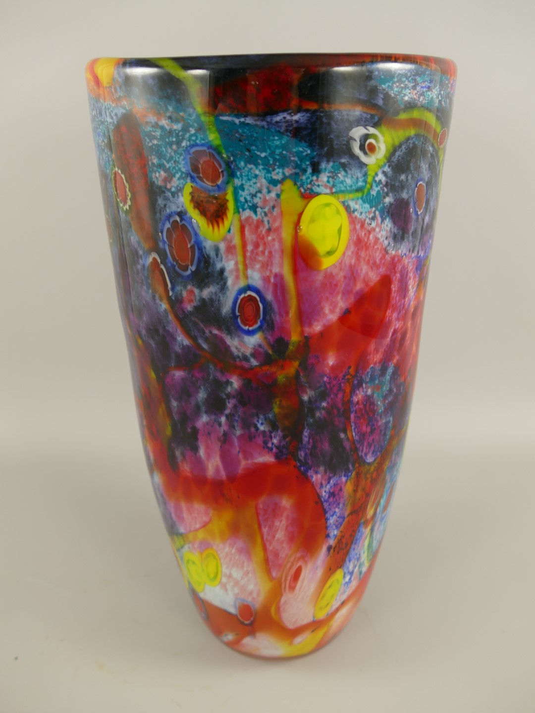 Glas Vase farbe H.44x20cm